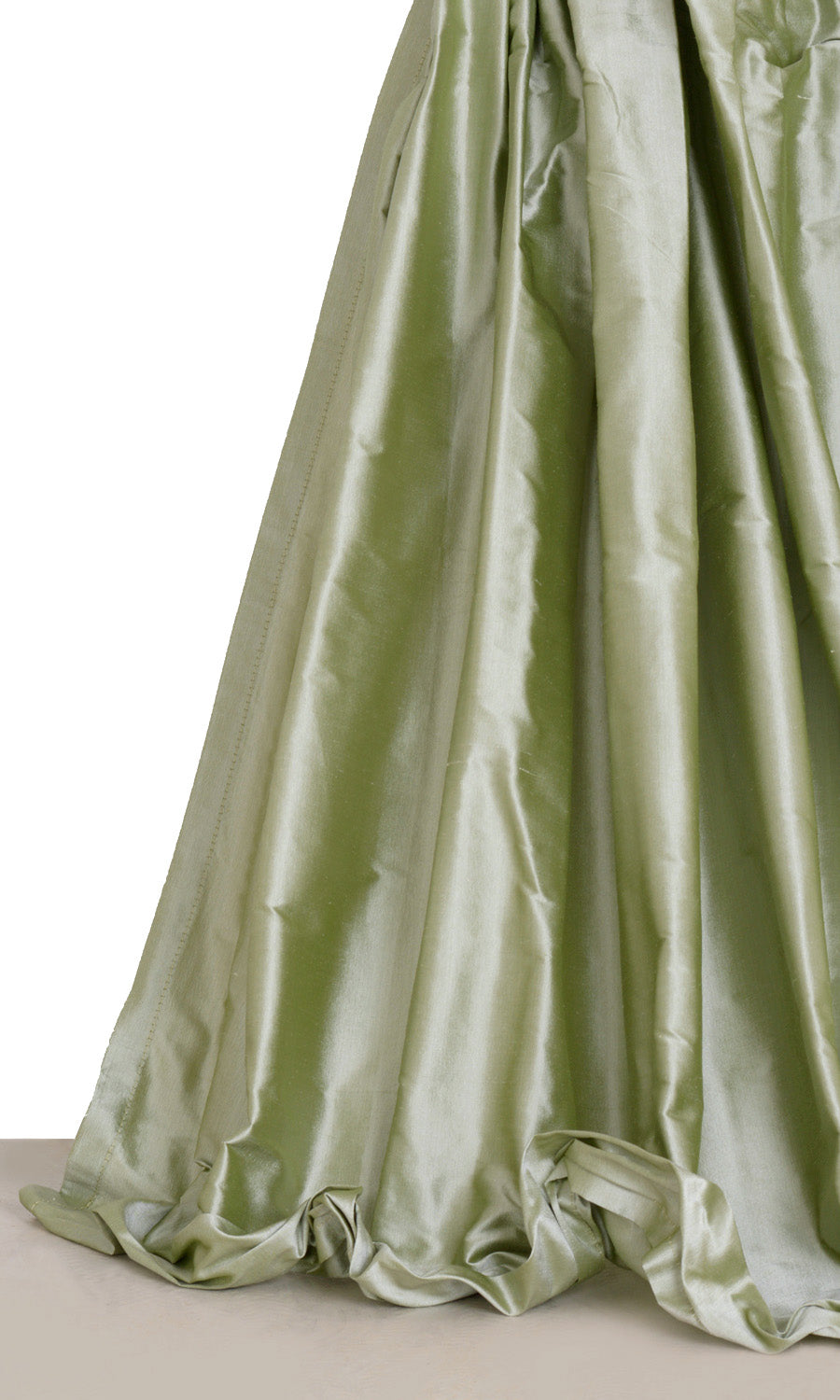 Shantung Silk Curtain Panels for Living, Bedroom, Kitchen, Bathroom (Celadon Green)