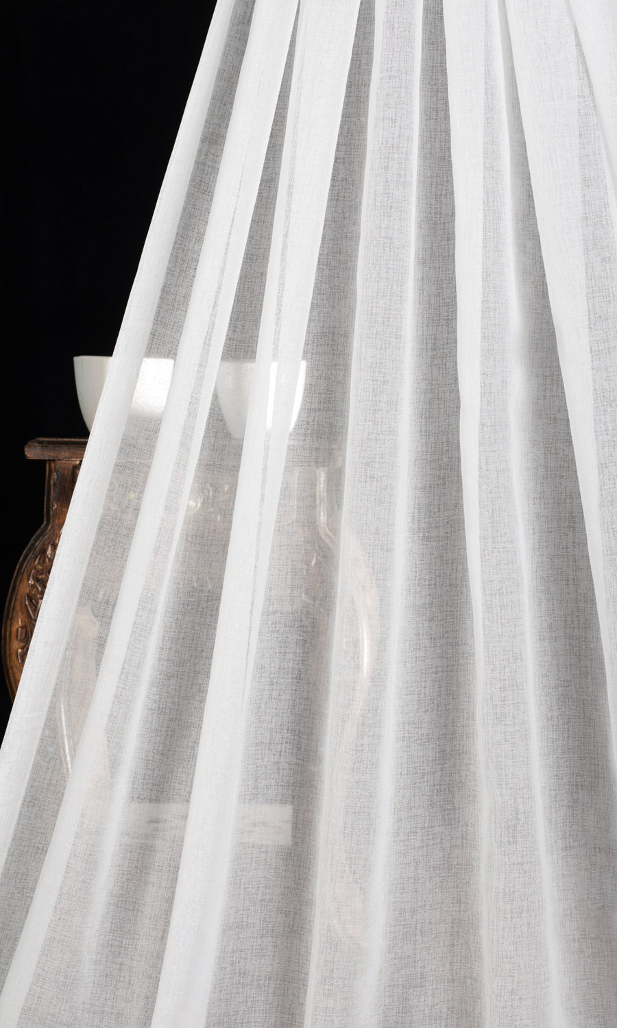 Plain Sheer Pinch Pleat, Rod Pocket, Eyelet Curtains (White)
