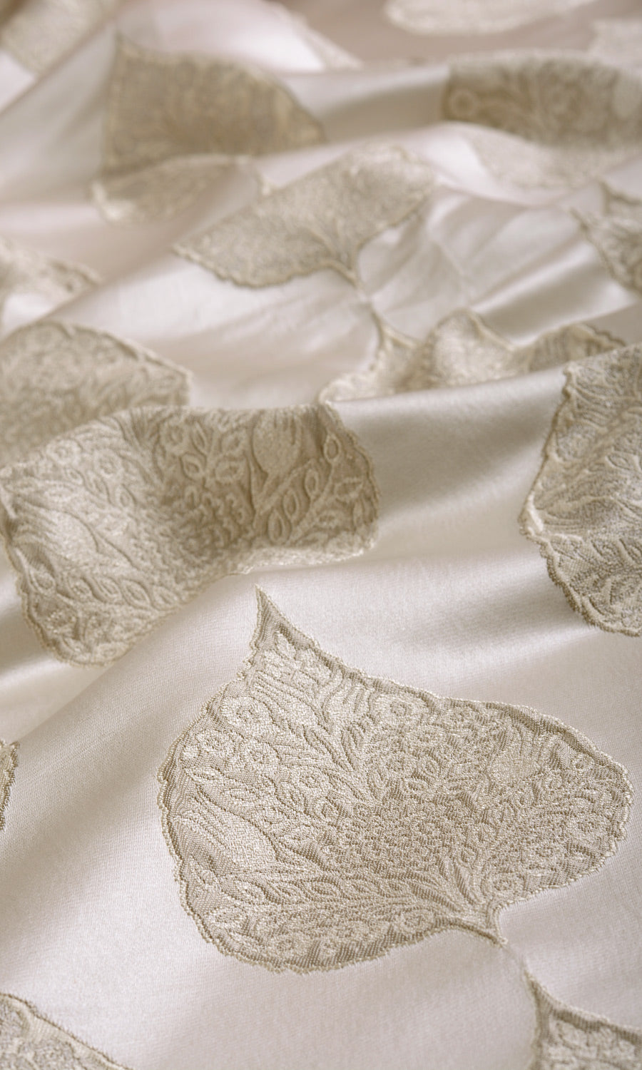 Ogee Patterned Any Size Style Curtains (Ivory/ Beige)