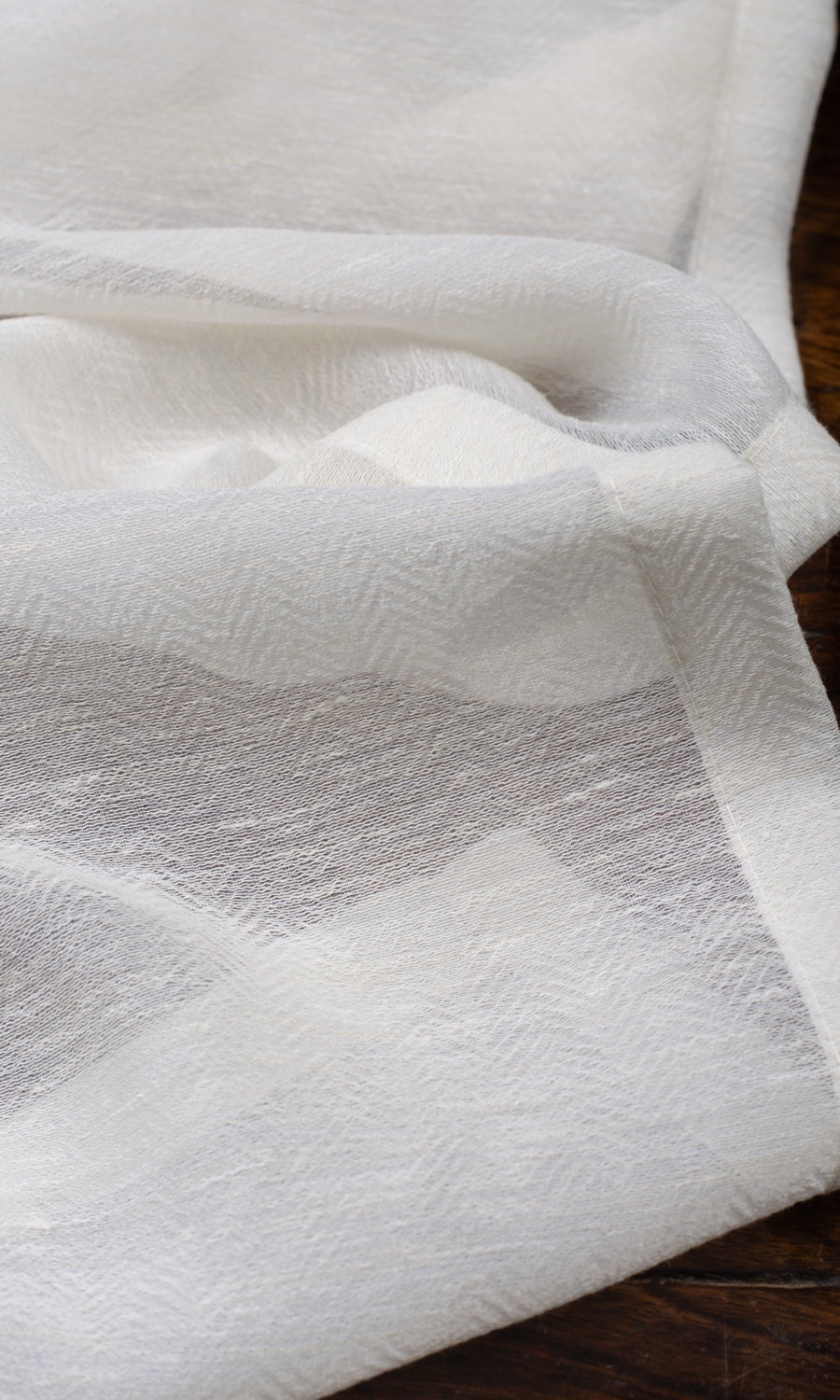 Textured Sheer Curtains / Drapes / Window Drapery Panels (Warm White)