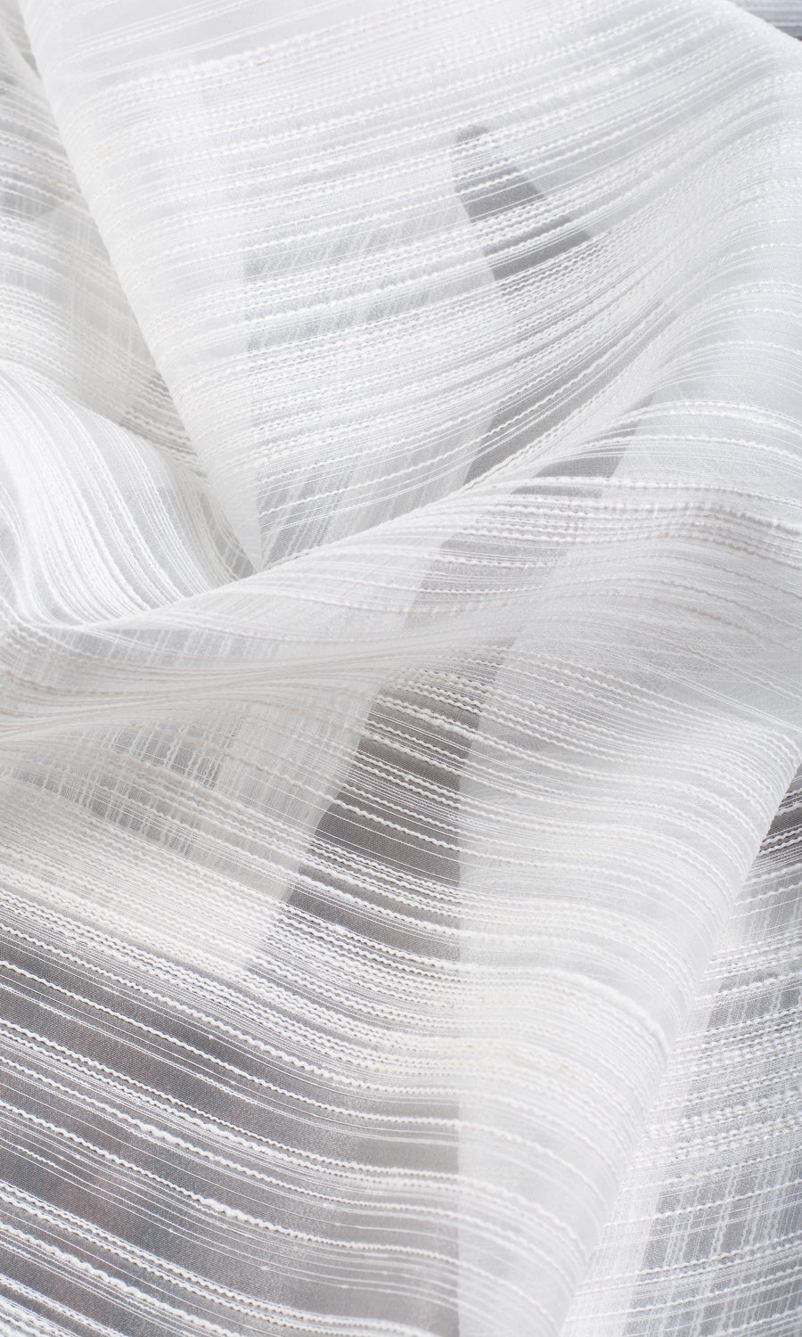 Striped Sheer Any Size Style Curtains (White)