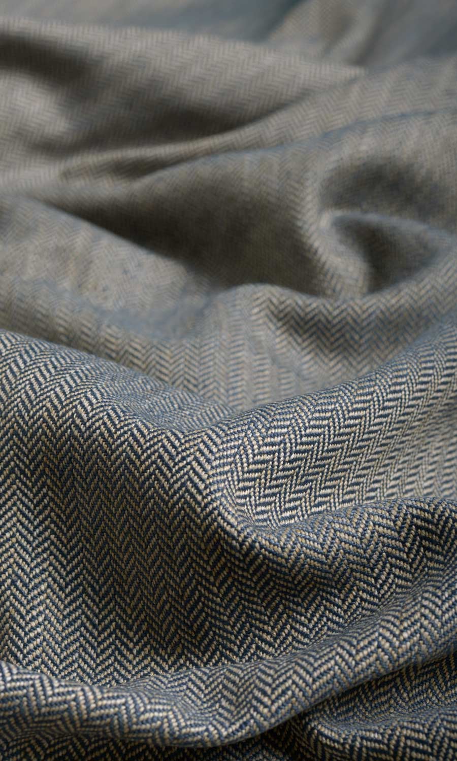 Herringbone Window Curtains (Navy Blue/ Brown/ Grey) Extra Long Short Wide