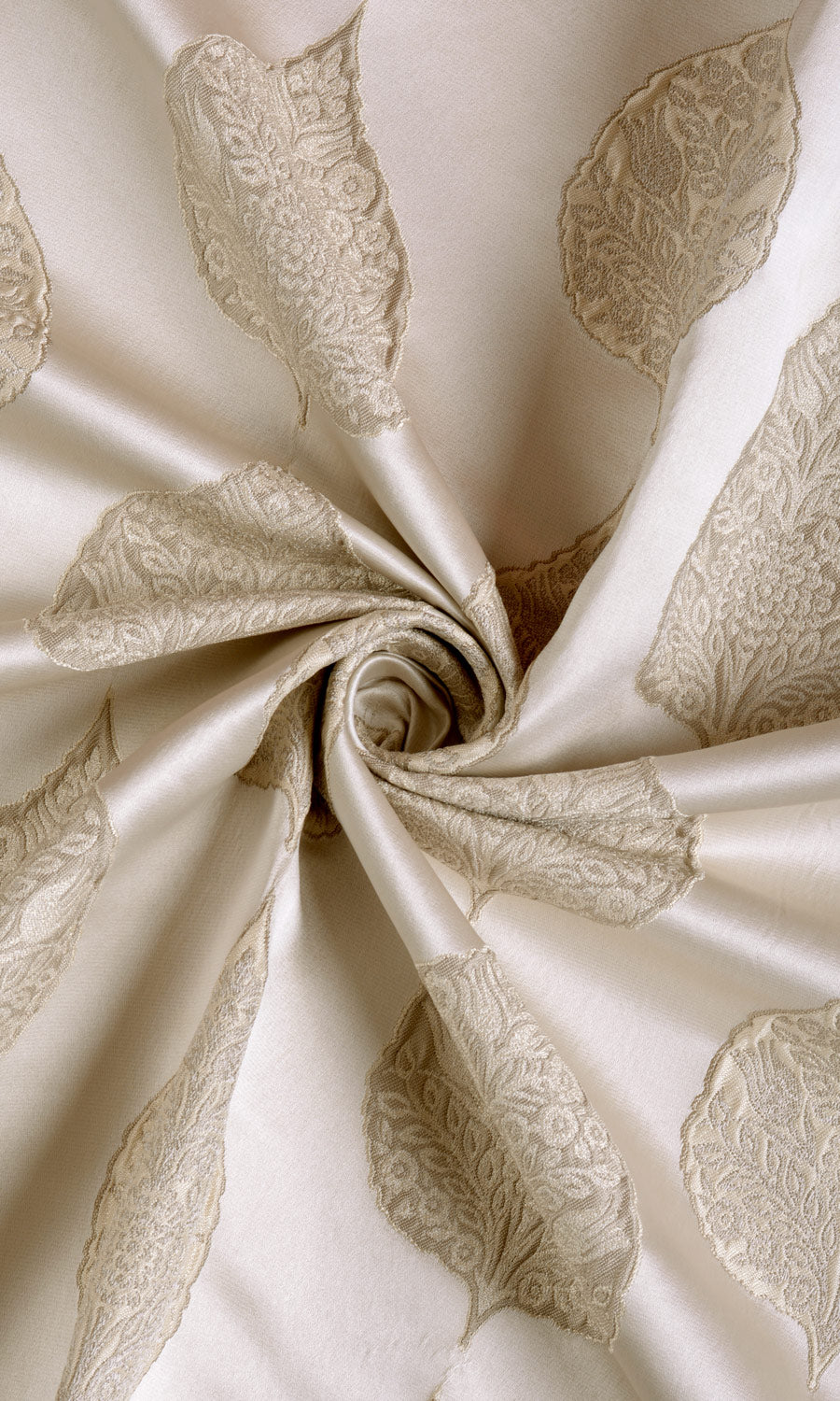 Ogee Patterned Custom Curtains (Ivory/ Beige)