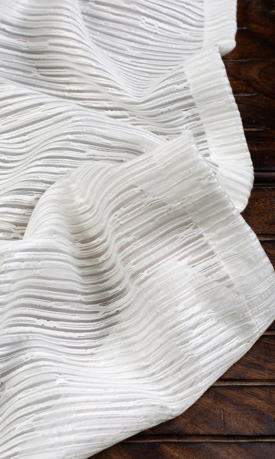 Textured Sheer Pinch Pleat, Rod Pocket, Eyelet Curtains (White)