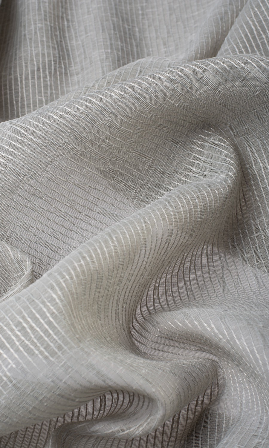 Textured Sheer Curtains / Drapes / Window Drapery Panels (Warm Gray)