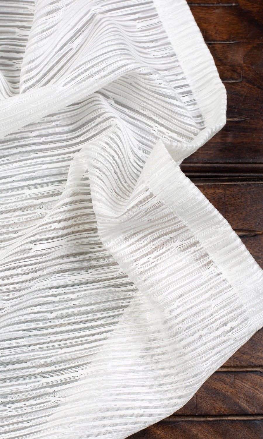 Textured Sheer Drapes for Living, Bedroom, Kitchen, Bathroom (White)