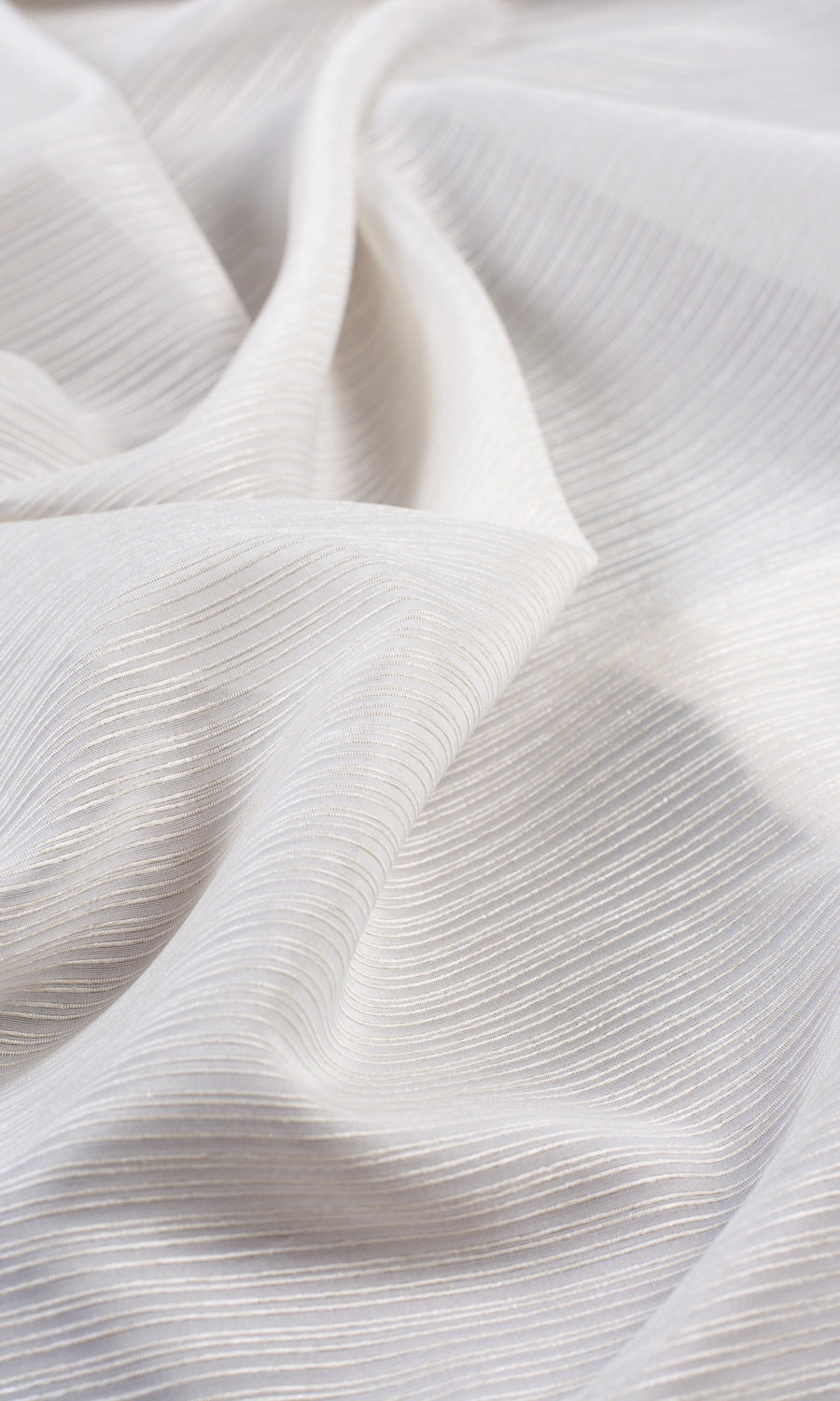 Striped Sheer Drapery (Pearl White)