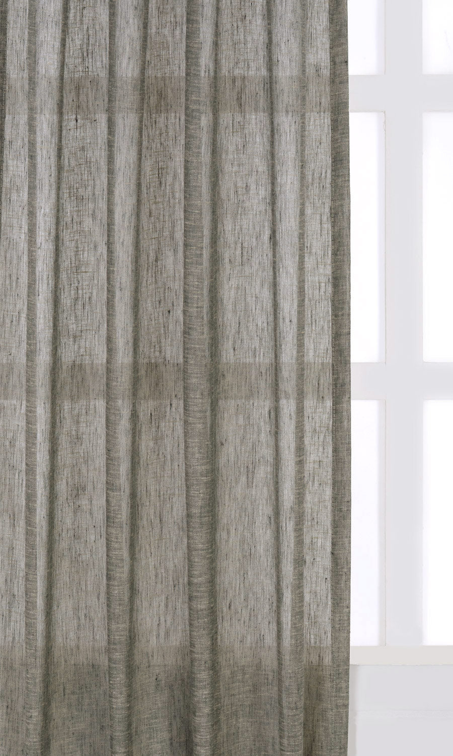 Sheer Linen Curtains / Drapes / Window Drapery Panels (Grey)