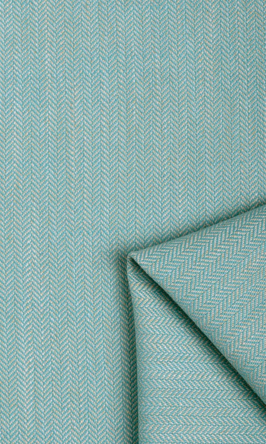 Herringbone Textured Curtains / Drapes / Window Drapery Panels (Turquoise Blue)