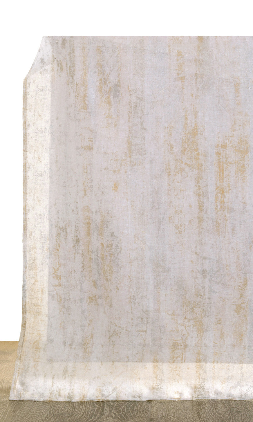 Printed Sheer Custom Curtains (Metallic Golden/ Yellow)