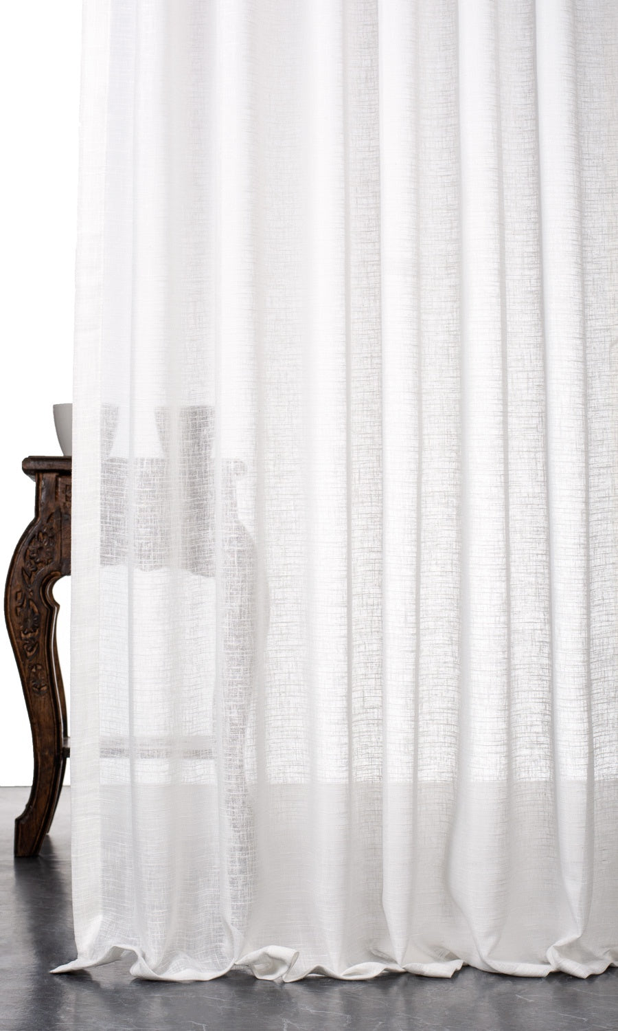 Plain Sheer Custom Curtains (White)