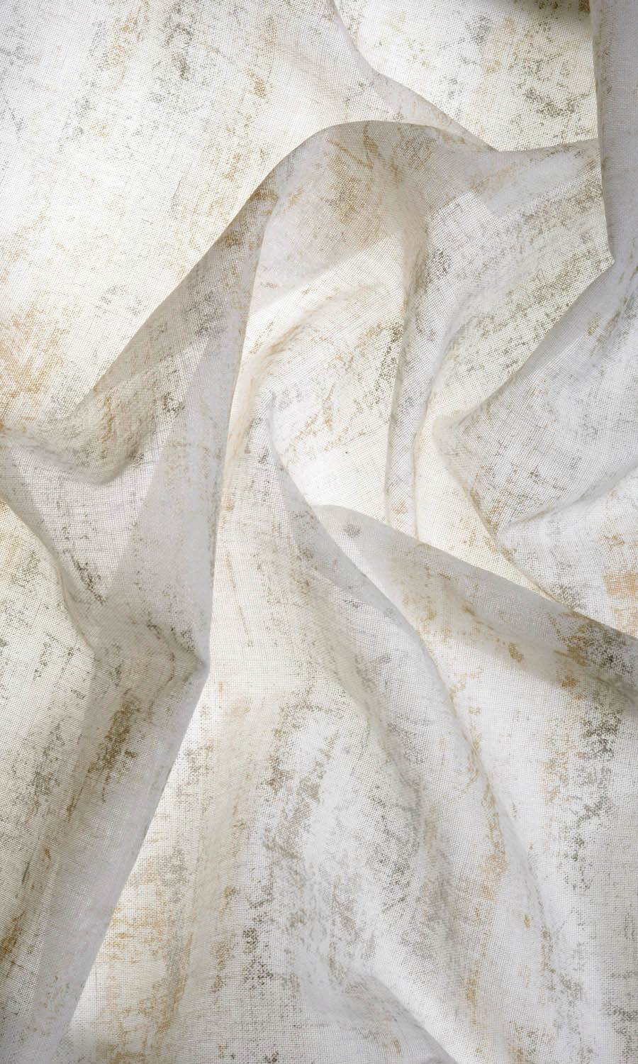 Printed Sheer Pinch Pleat, Rod Pocket, Eyelet Curtains (Metallic Golden/ Yellow)
