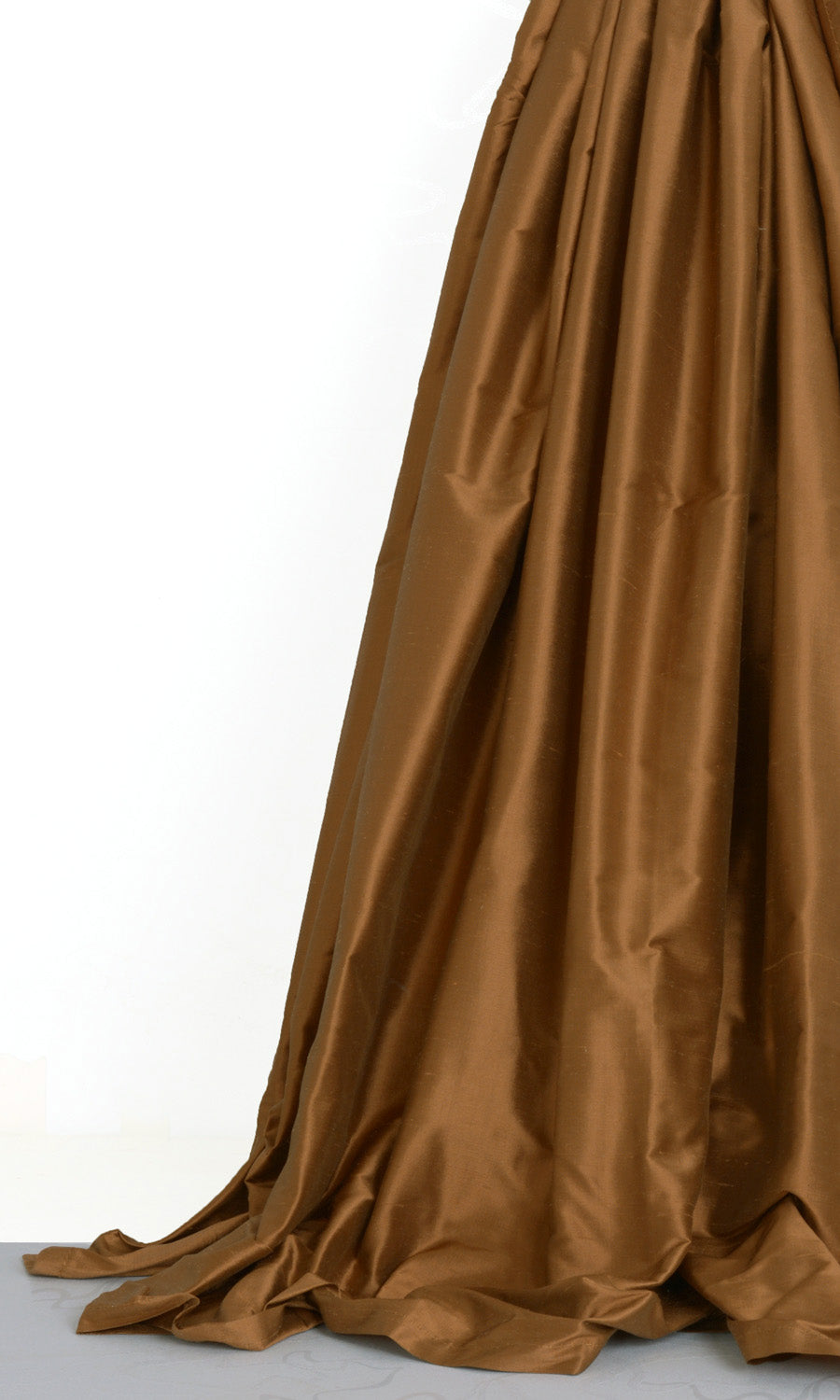 Shantung Silk Window Curtains for Living, Bedroom, Kitchen, Bathroom (Bronzy Orange)