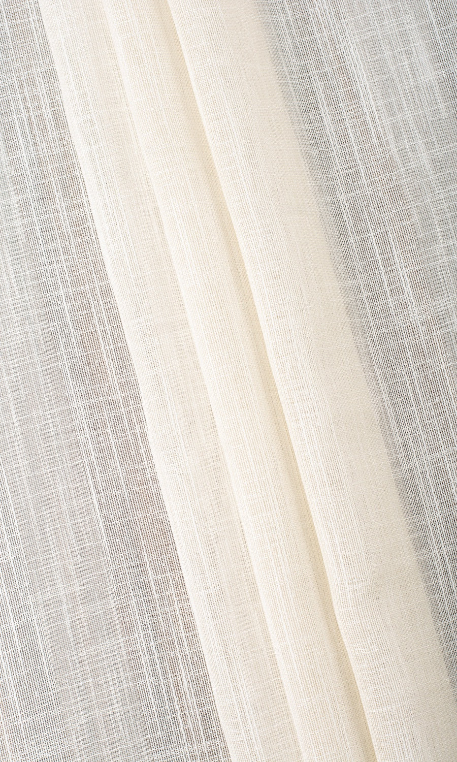 Textured Stripe Sheer Pinch Pleat, Rod Pocket, Eyelet Curtains (Almond Cream)