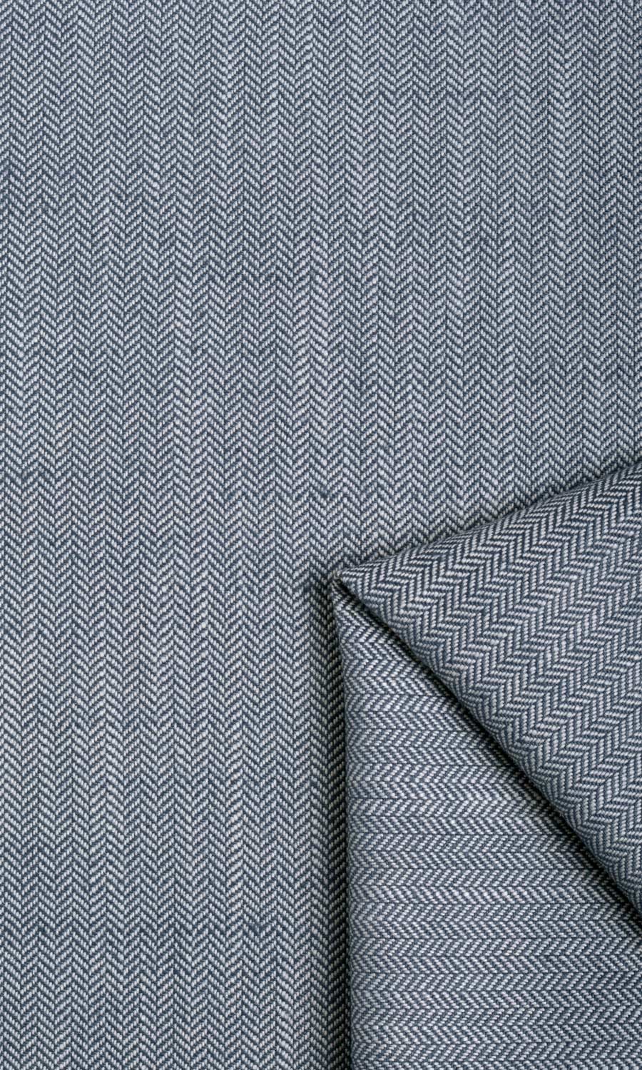 Herringbone Textured Curtains / Drapes / Window Drapery Panels (Denim/ Navy Blue)