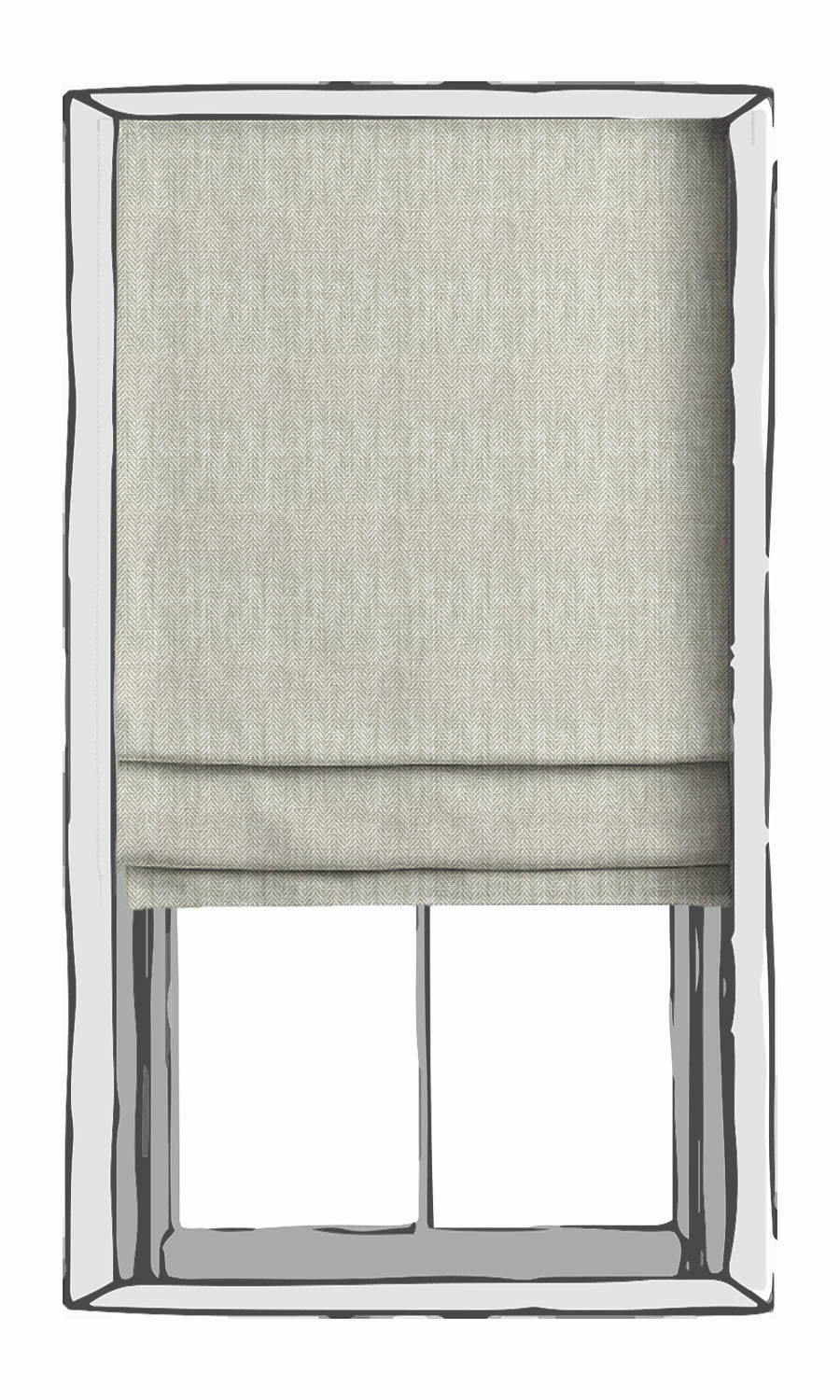 Herringbone Textured Window Curtains for Living, Bedroom, Kitchen, Bathroom (Grey)