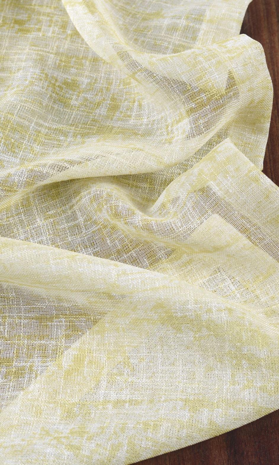 Textured Sheer Curtain Panels for Living, Bedroom, Kitchen, Bathroom (Yellow-Green)