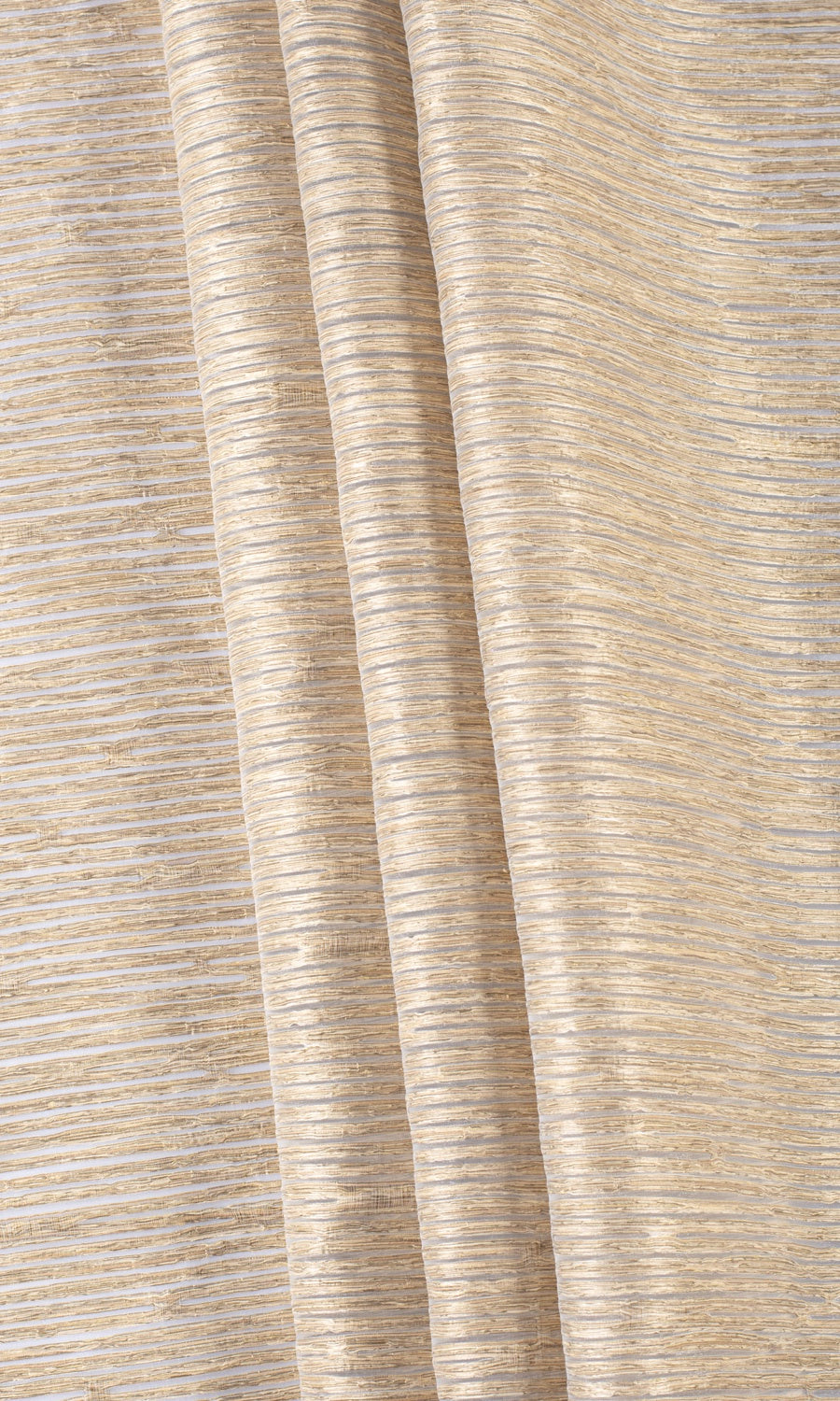 Striped Sheer Curtains / Drapes / Window Drapery Panels (Peanut Brown)