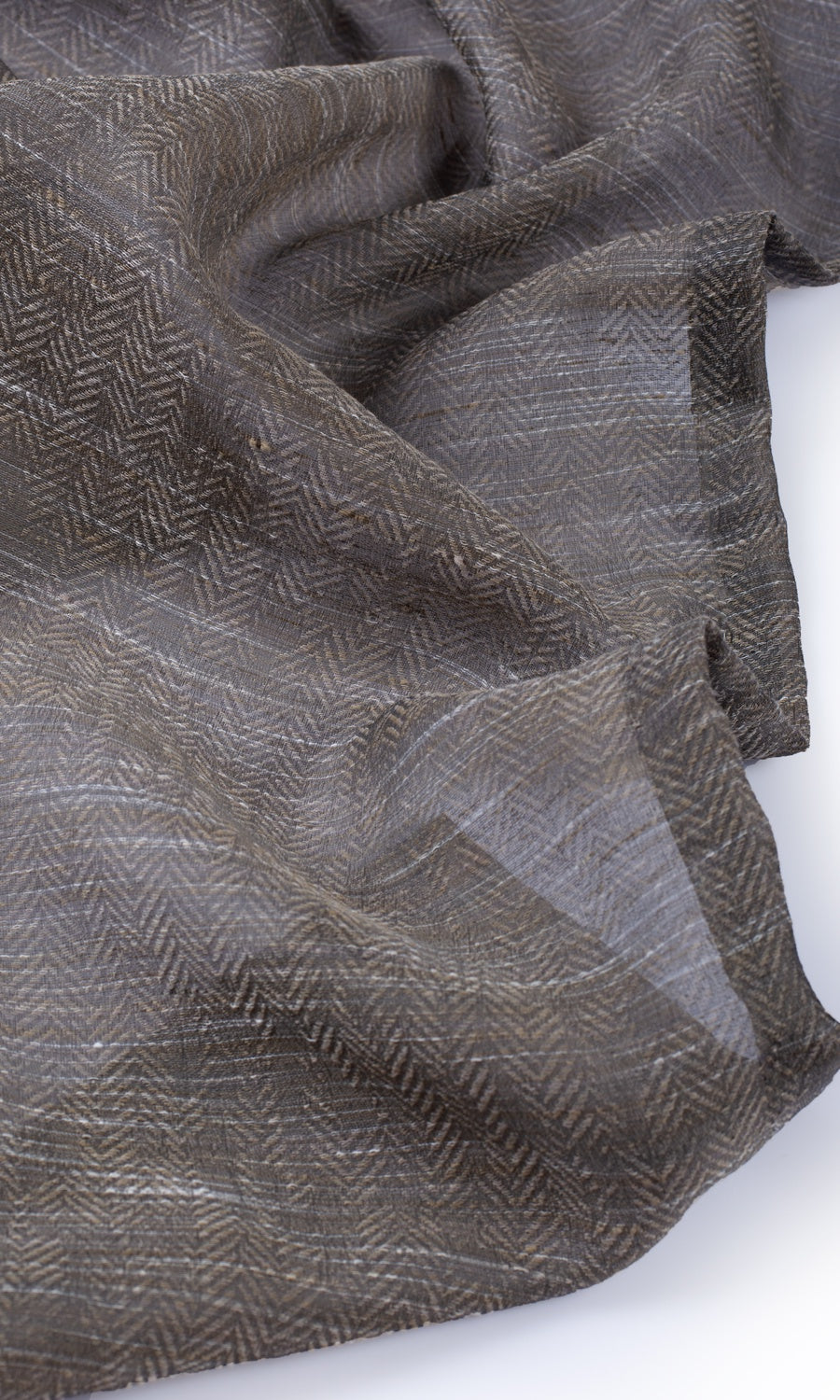 Herringbone Sheer Window Curtains (Grey/ Coffee Brown)