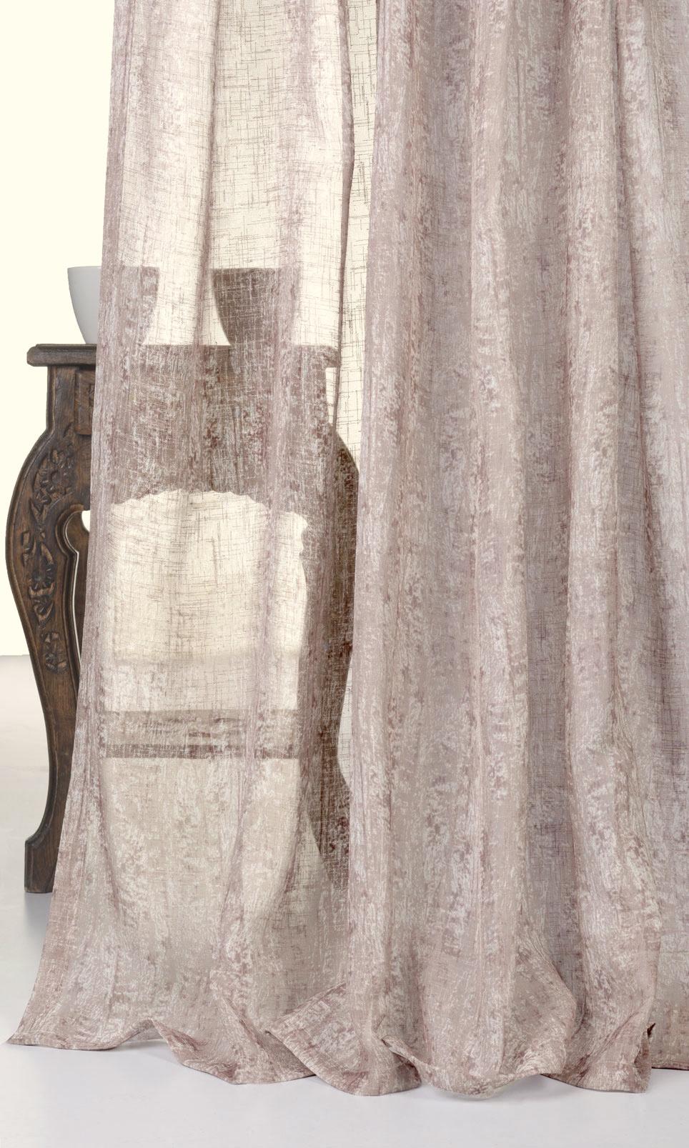 Textured Sheer Curtains / Drapes / Window Drapery Panels (Brown)