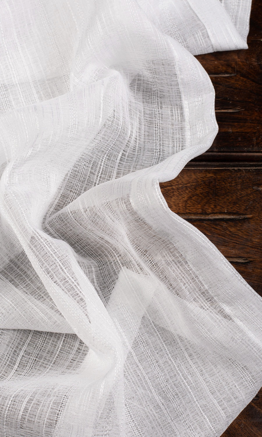 Textured Sheer Custom Curtains (White)