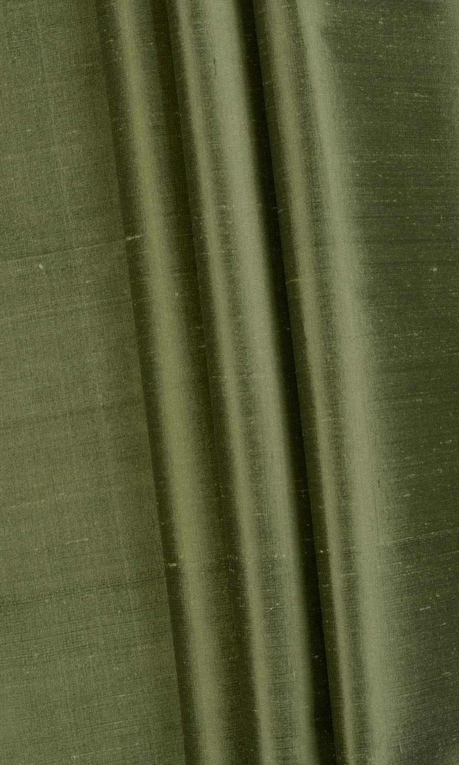 Shantung Silk Any Size Style Curtains (Olive Green)