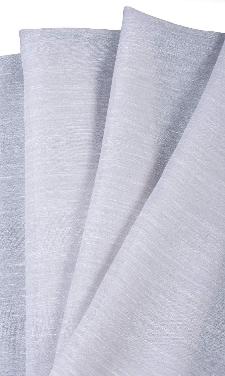 Textured Sheer Custom Curtains (Fog Gray/ White)