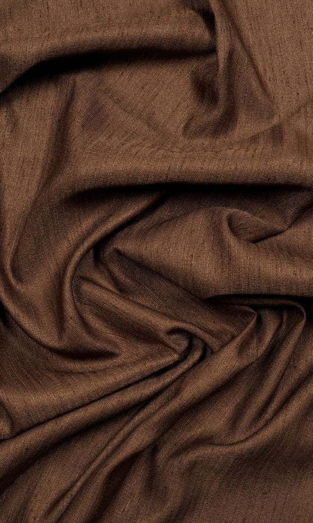 Silk Blend Drapery for Living, Bedroom, Kitchen, Bathroom (Coffee Brown)