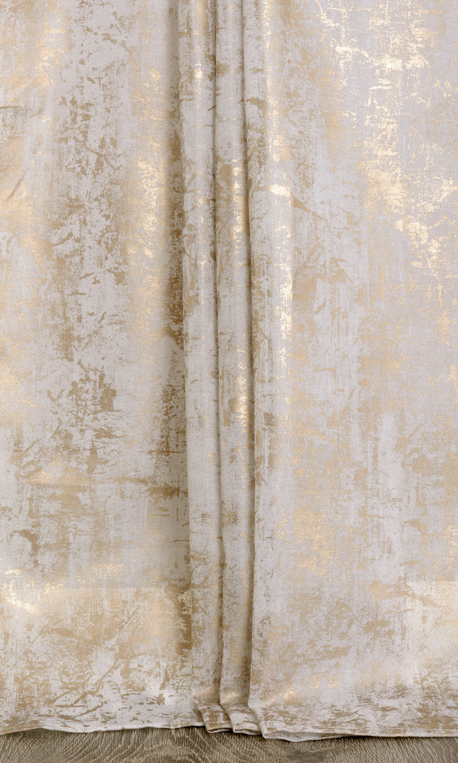 Sheer Custom Curtains (White/ Metallic Golden)