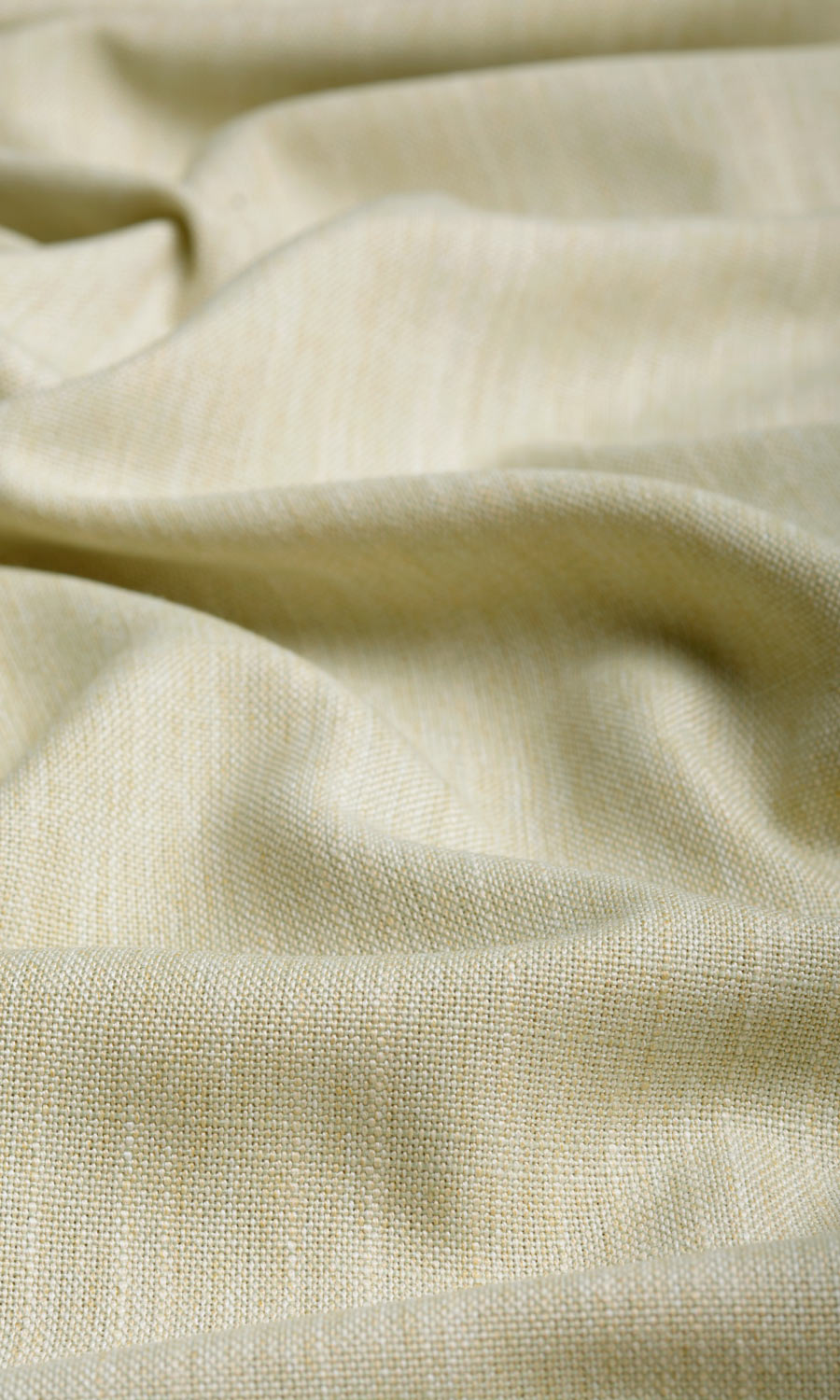 Plain Linen Texture Pinch Pleat, Rod Pocket, Eyelet Curtains (Pale Yellow-Green)