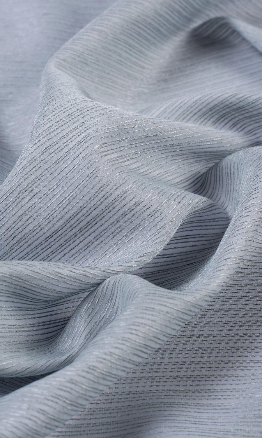 Striped Sheer Window Curtains (Periwinkle Gray)