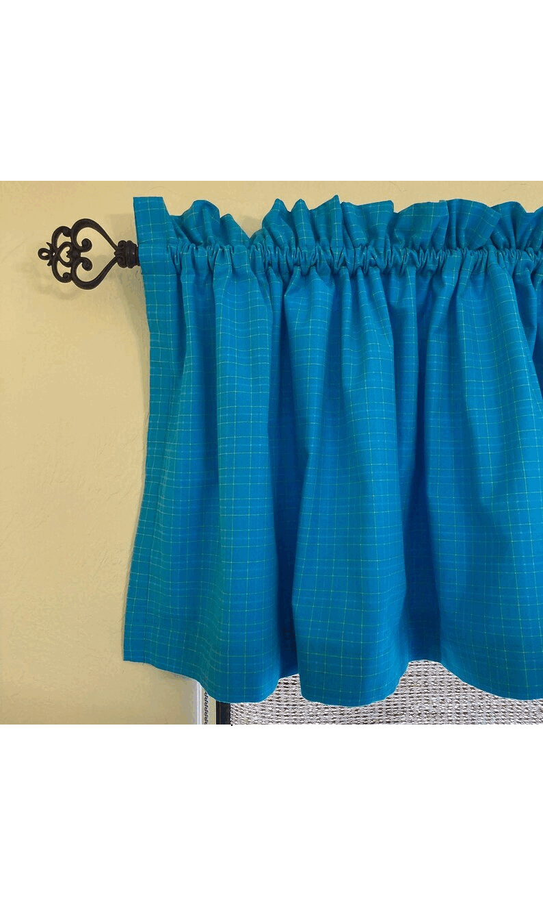 Pole Mounted Rod Pocket Window Valance with Header Frill