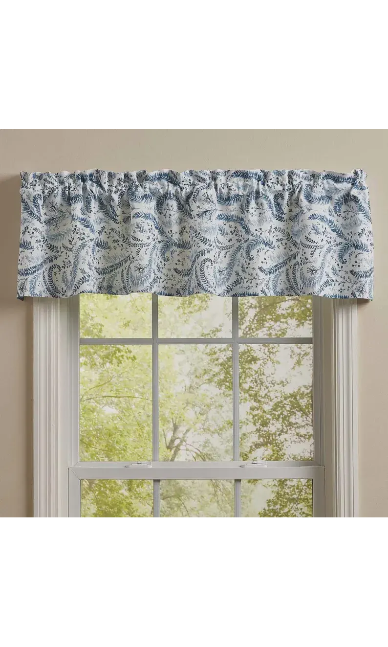 Pole Mounted Rod Pocket Window Valance with Header Frill