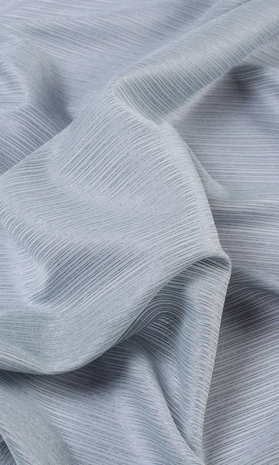 Striped Sheer Window Curtains for Living, Bedroom, Kitchen, Bathroom (Periwinkle Gray)