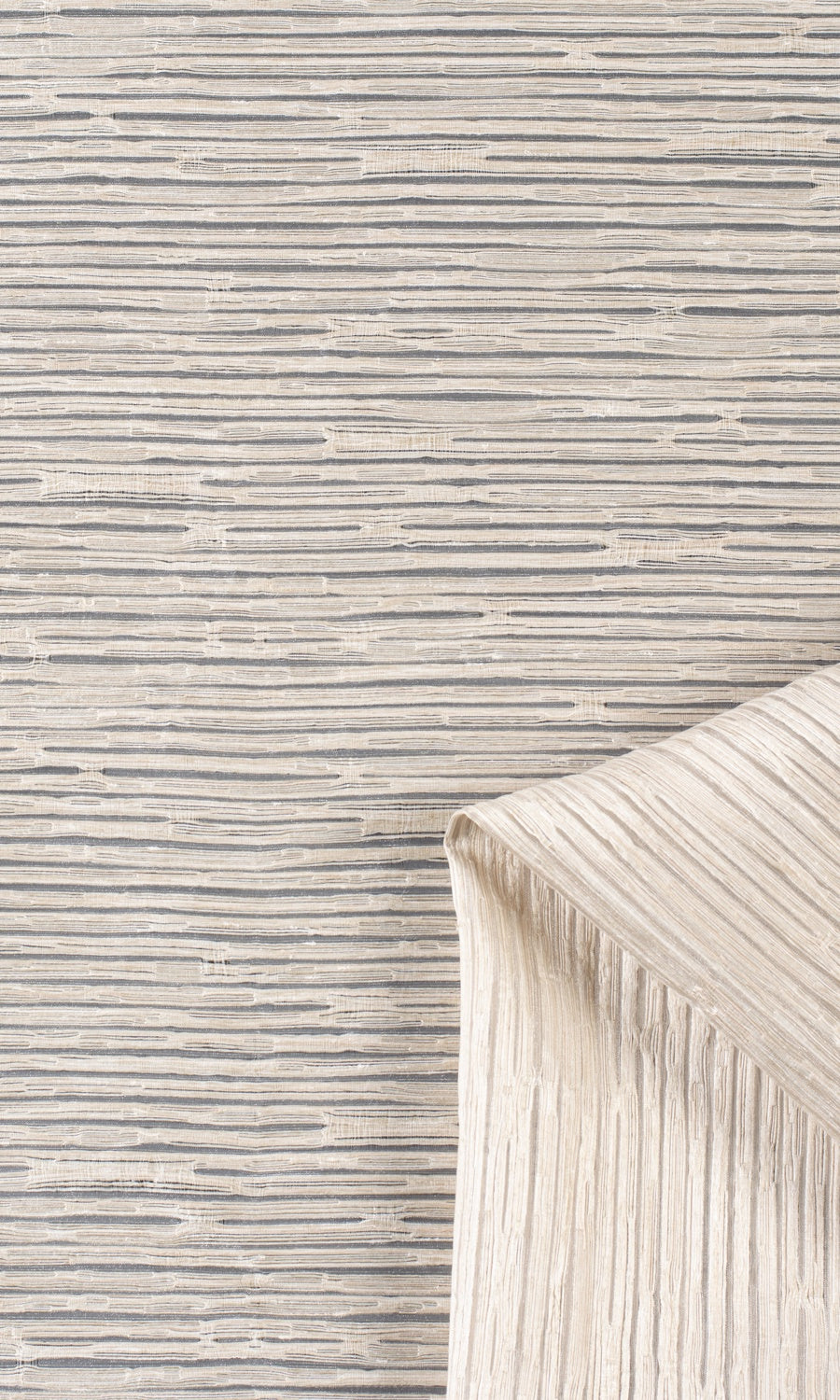 Striped Sheer Curtains / Drapes / Window Drapery Panels (Pale Beige/ Ivory)