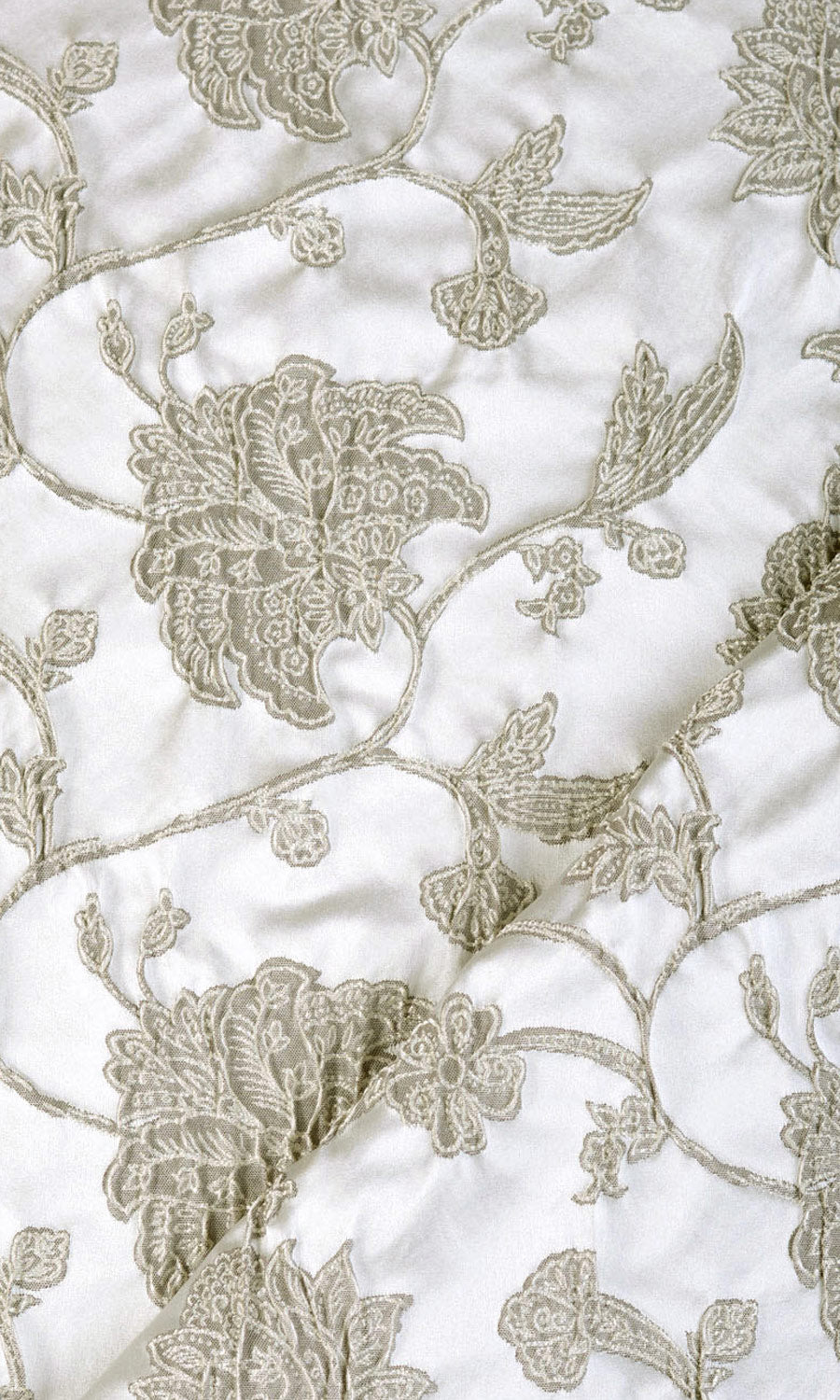 Floral Window Curtains for Living, Bedroom, Kitchen, Bathroom (White/ Silver/ Gray)