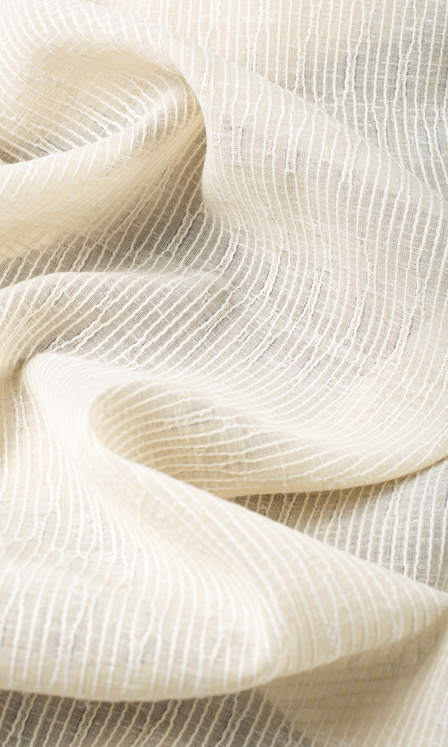 Textured Sheer Any Size Style Curtains (Ivory-Beige)