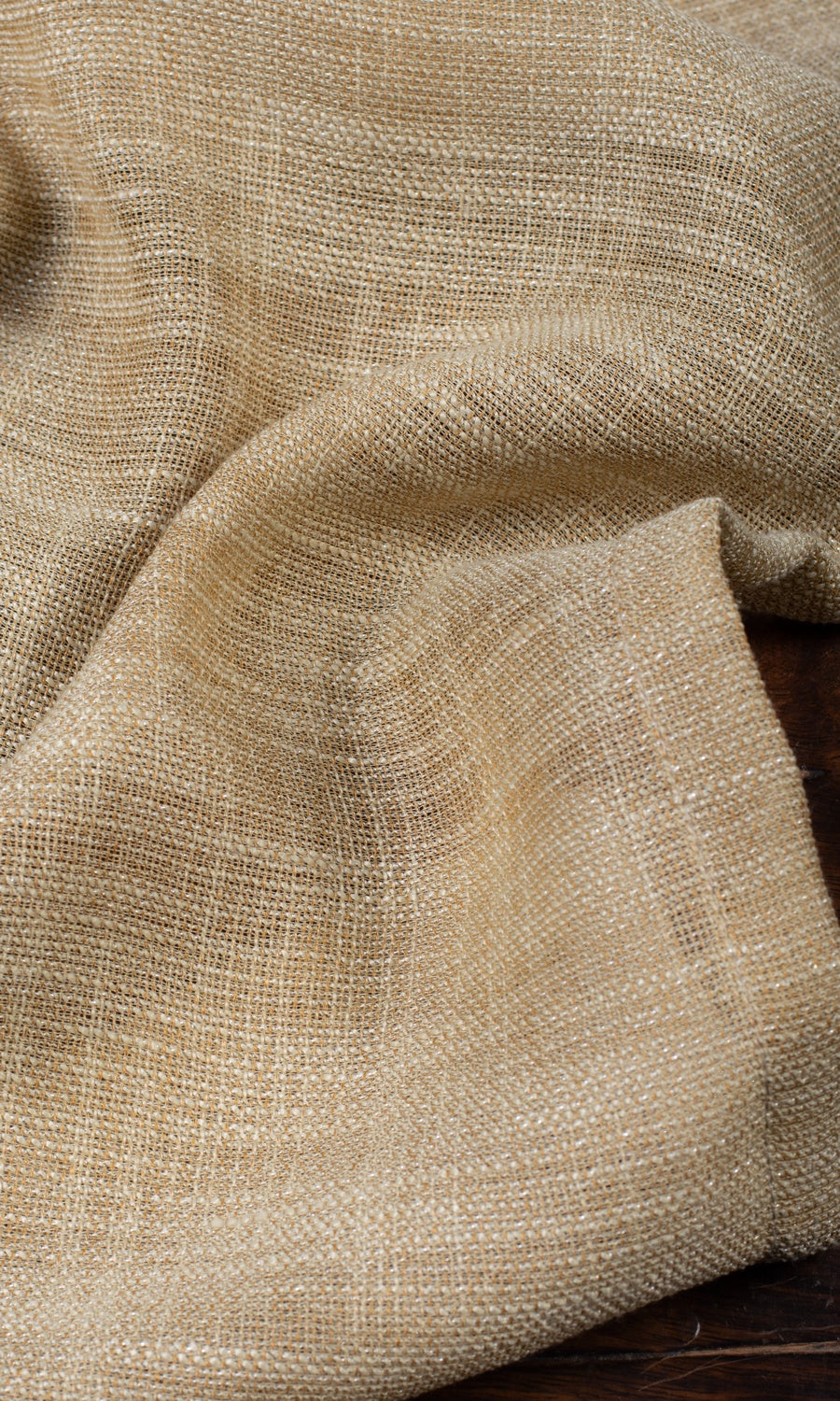 Textured Sheer Custom Curtains (Mustard Beige)