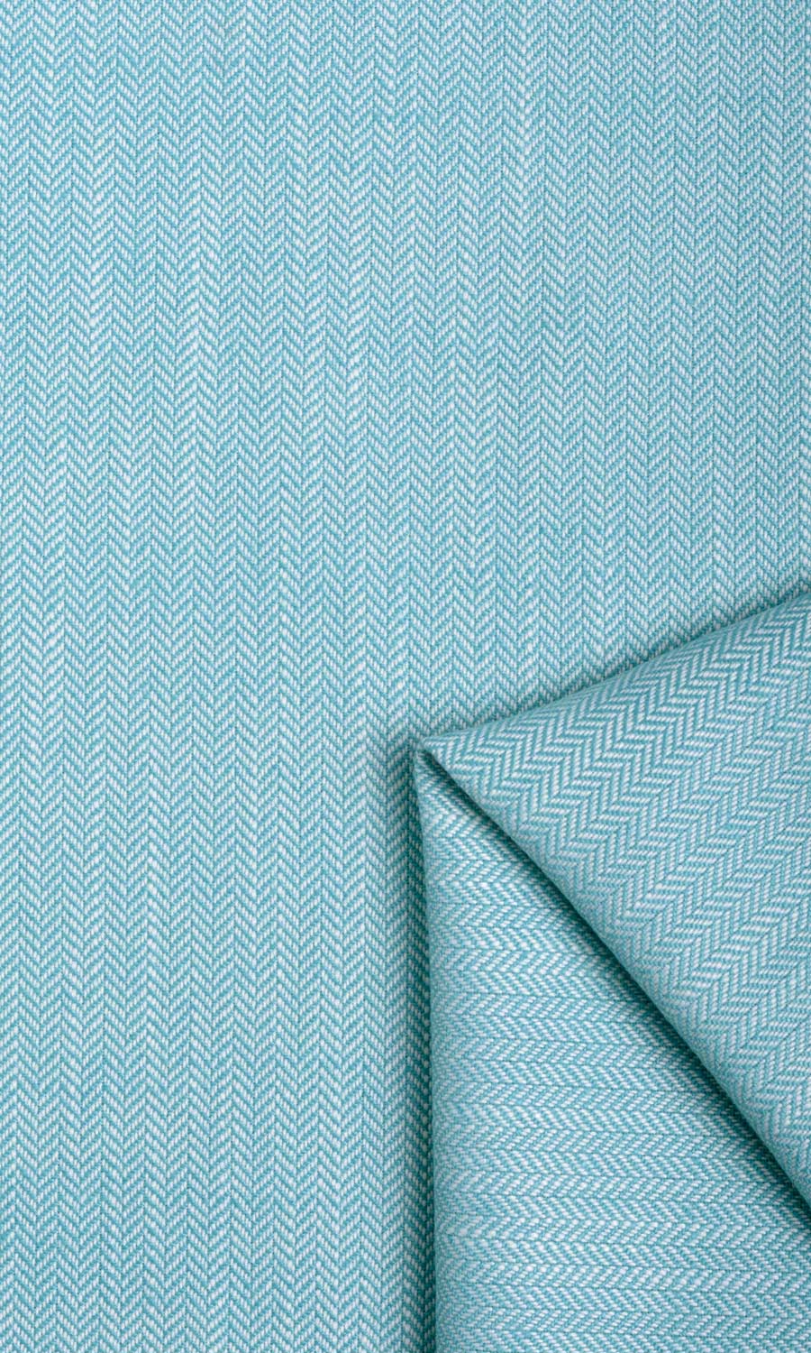 Herringbone Textured Custom Curtains (Blue)