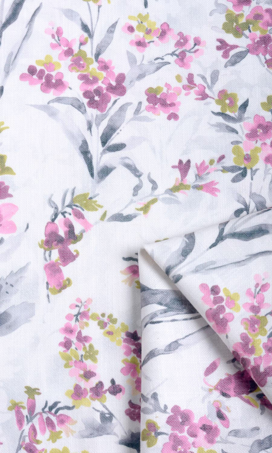 Floral Print Curtain Panels (Pink/ Grey) Extra Long Short Wide