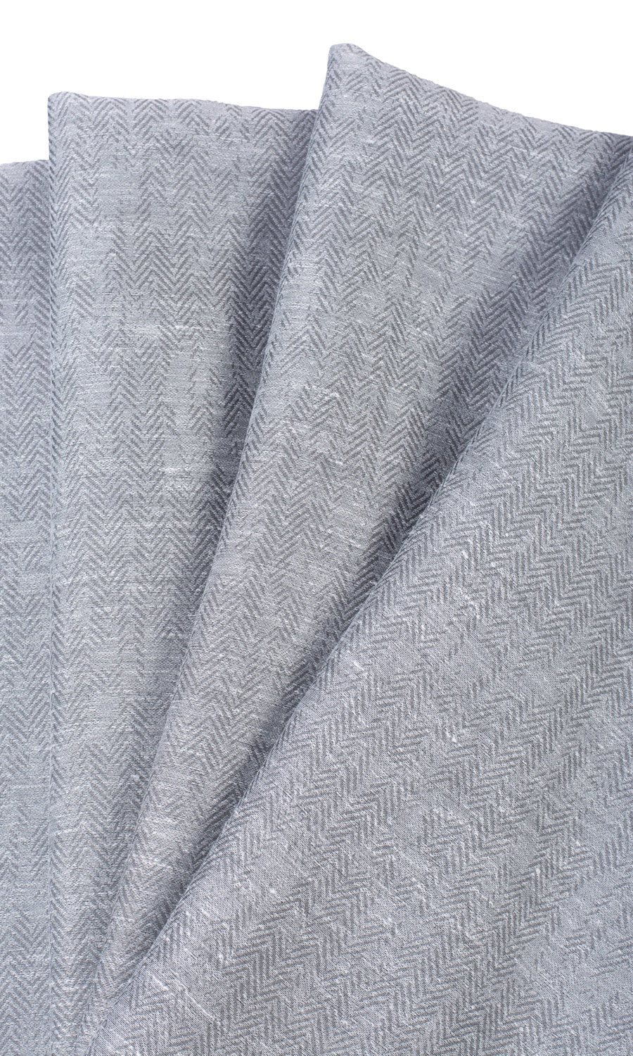 Chevron Textured Sheer Any Size Style Curtains (Cool Grey)