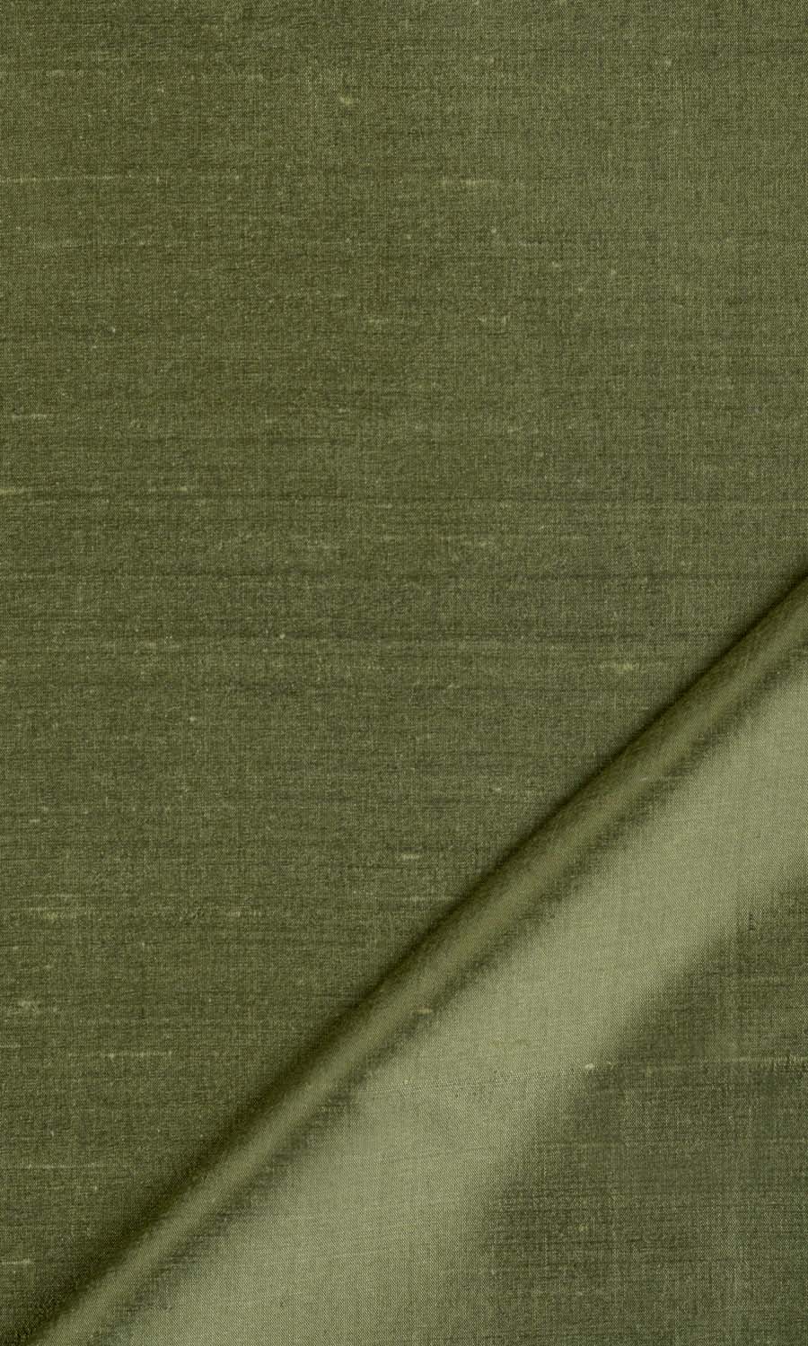 Shantung Silk Custom Curtains (Olive Green)