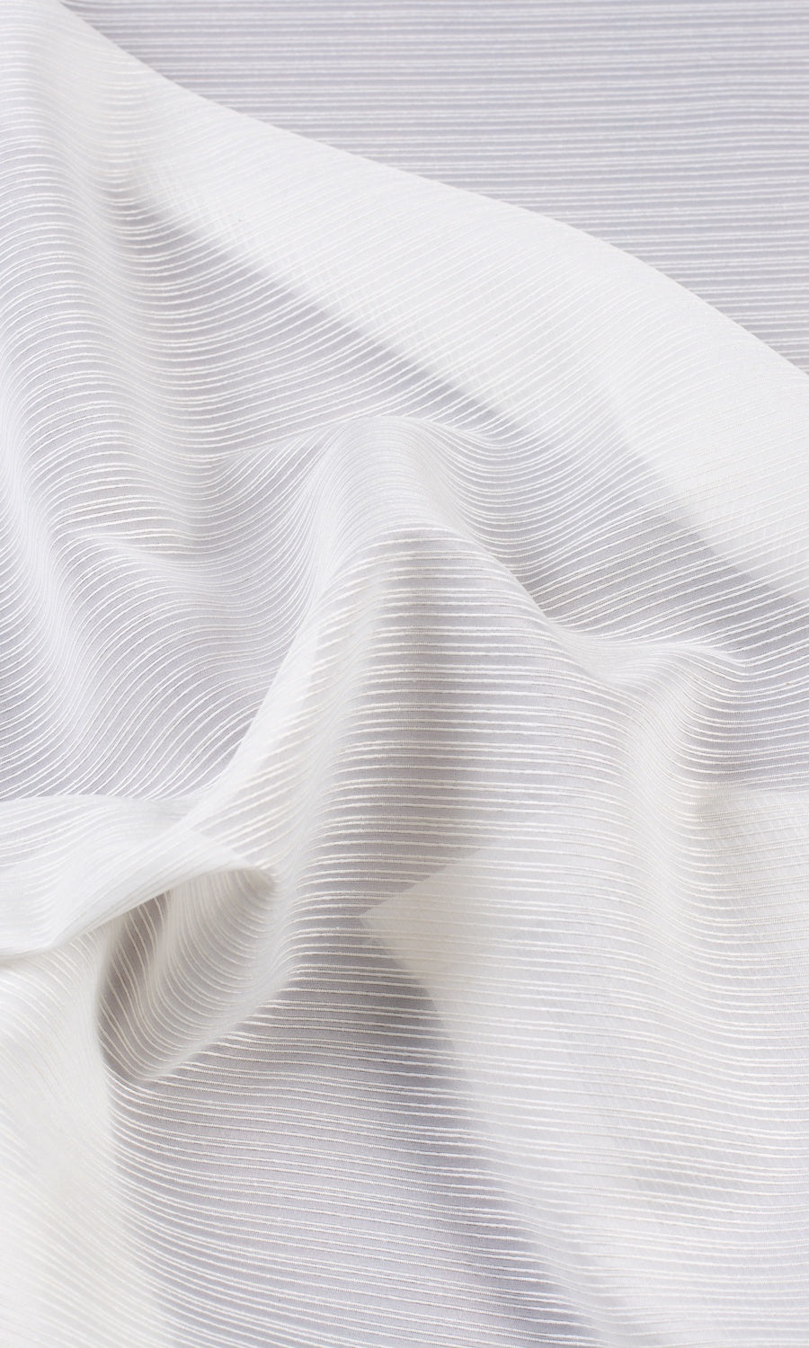 Striped Sheer Any Size Style Curtains (Chiffon White)