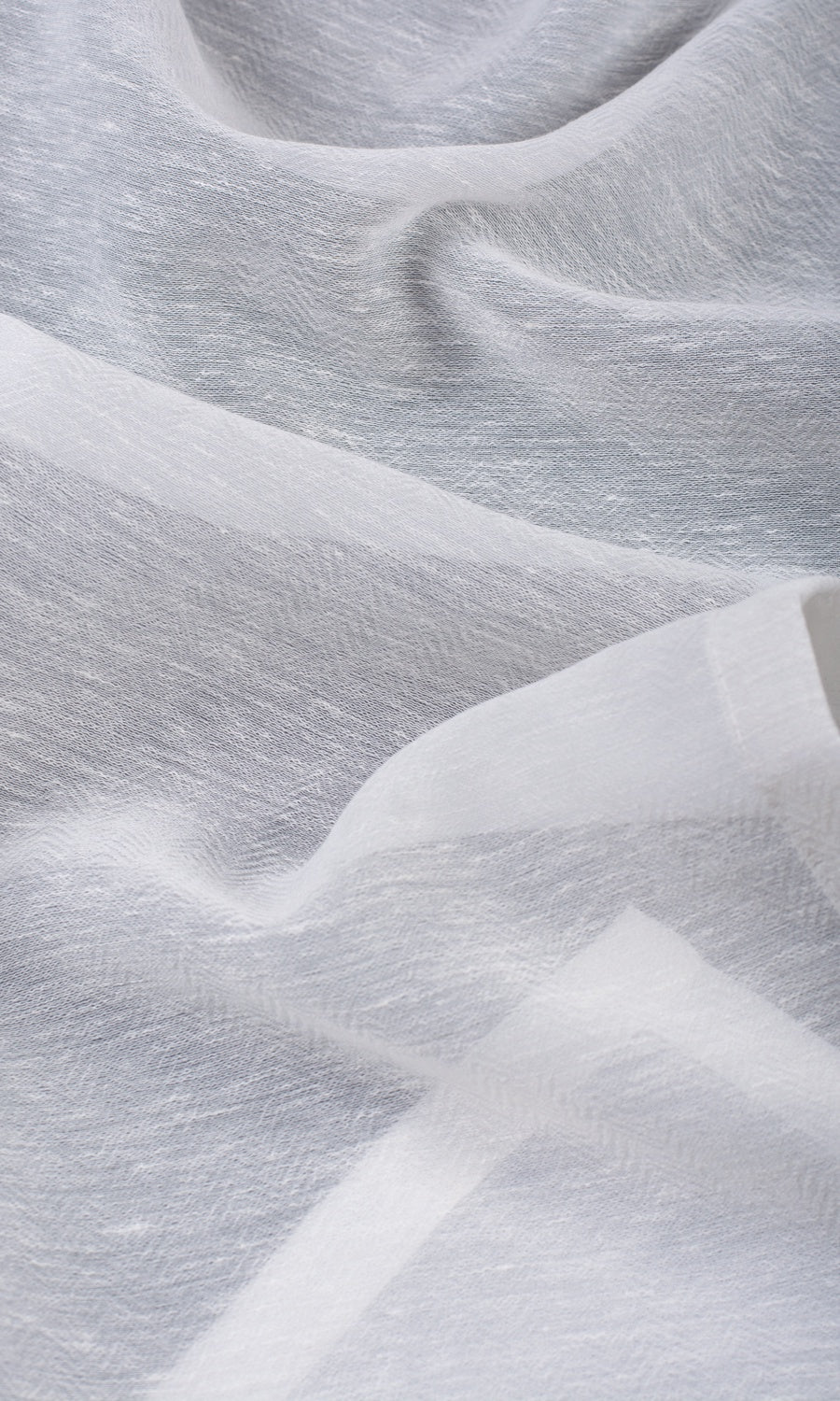 Textured Sheer Custom Curtains (White)
