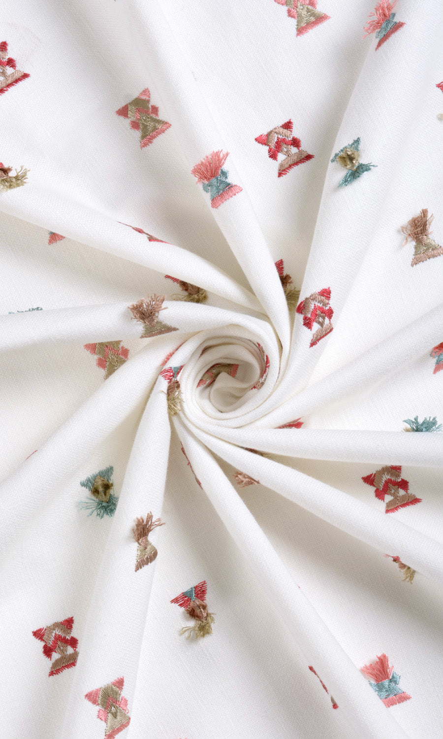 Embroidered Custom Curtains (Red/ Pink/ Blue/ White)