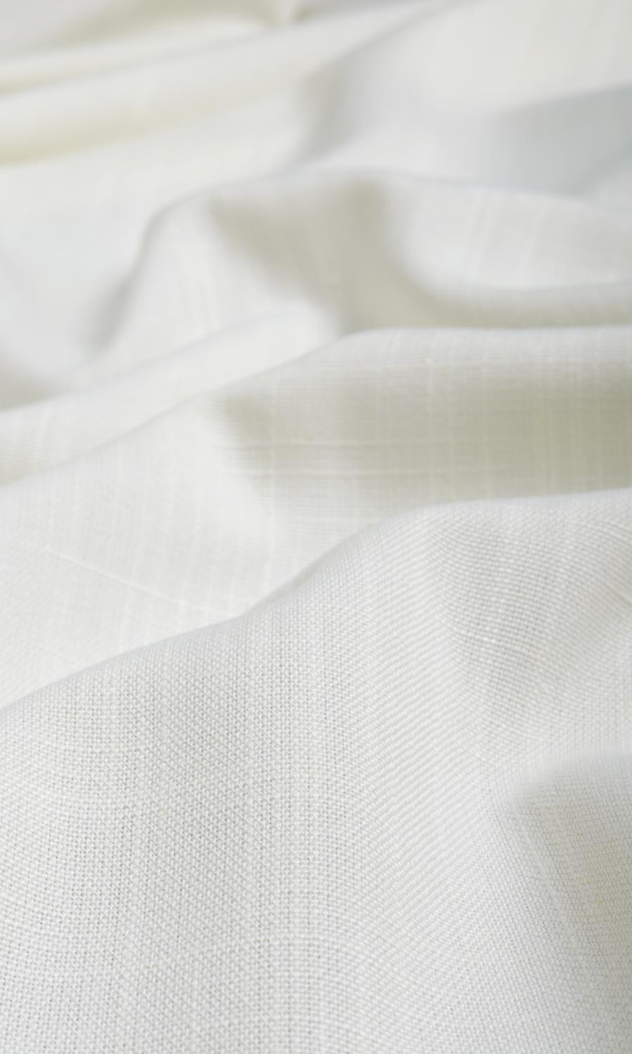 Plain Linen Texture Custom Curtains (White)