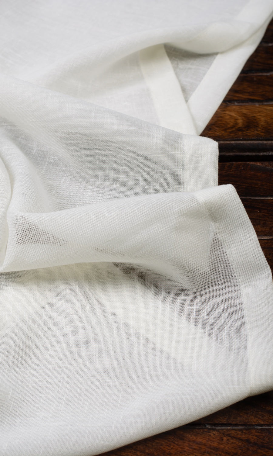 Plain Linen-Texture Sheer Curtain Panels (White) Extra Long Short Wide