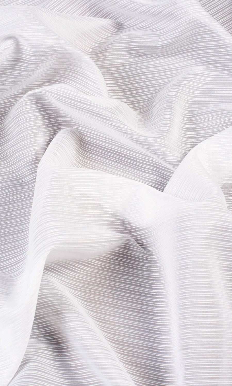 Striped Sheer Curtains / Drapes / Window Drapery Panels (White)