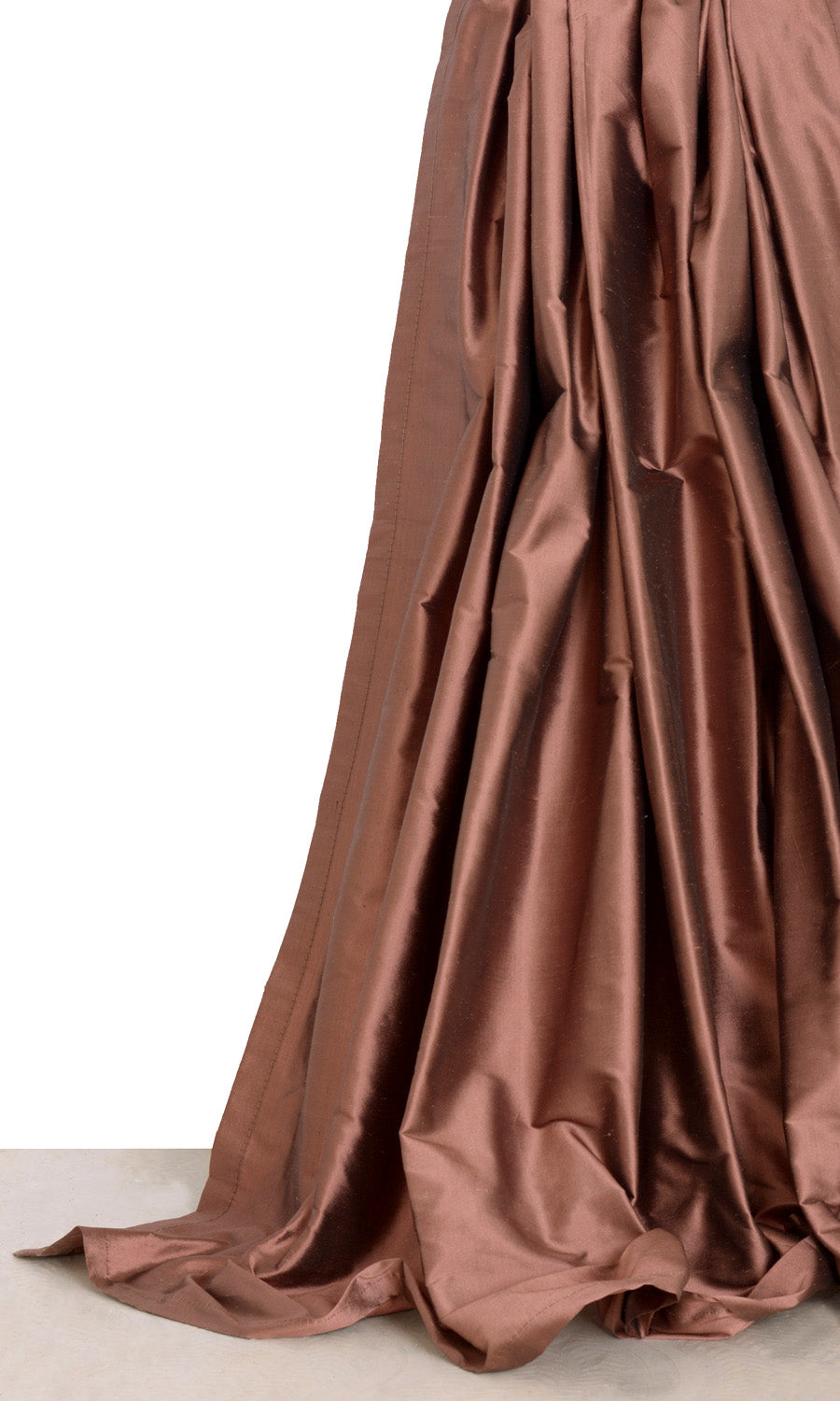 Shantung Silk Window Curtains for Living, Bedroom, Kitchen, Bathroom (Cognac Red/ Brown)