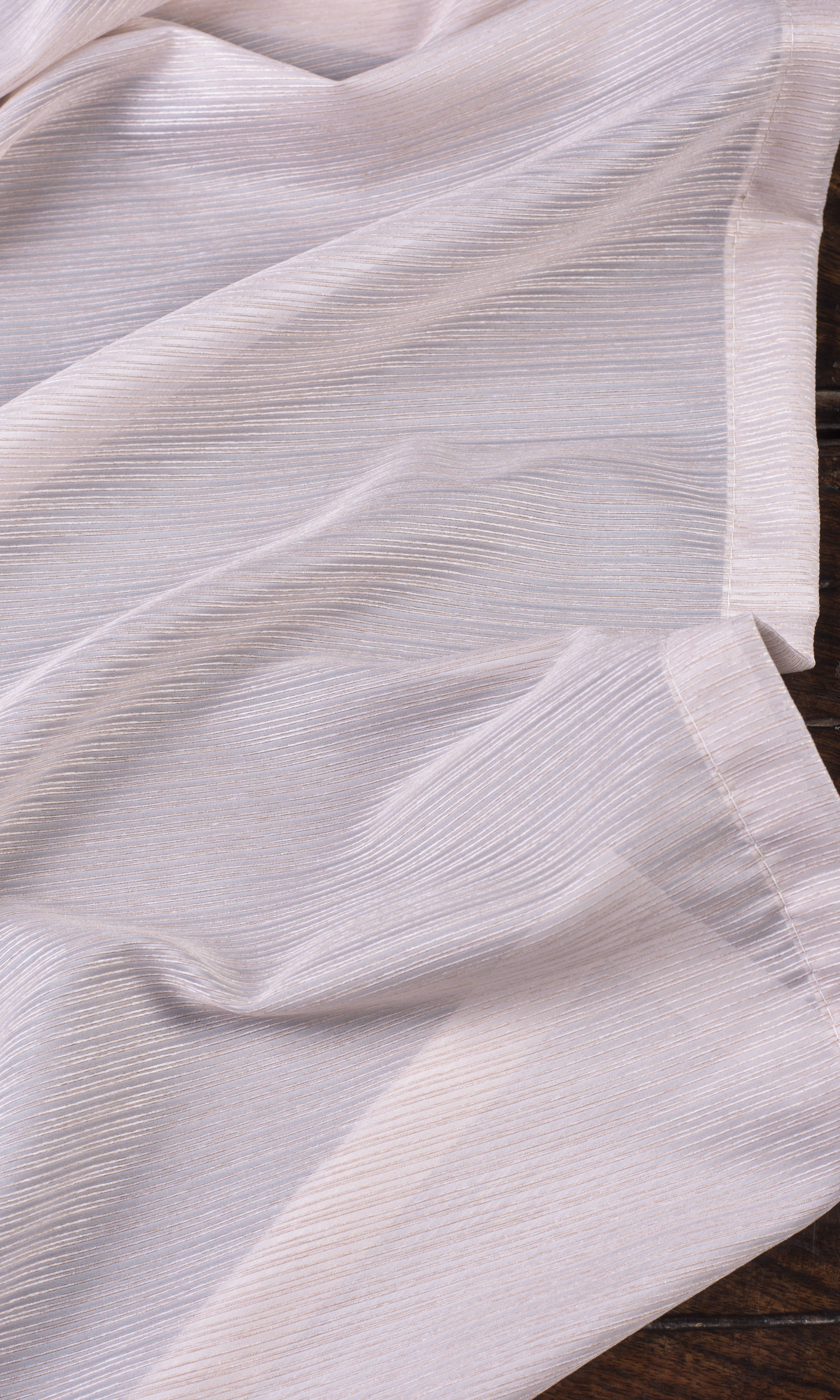 Striped Sheer Pinch Pleat, Rod Pocket, Eyelet Curtains (Pastel Pink)